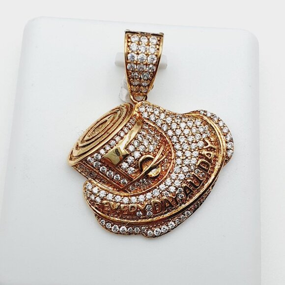 "14K Gold Plated Cubic Zircon Pendant, INUS1BR217 - Picture 5 of 9